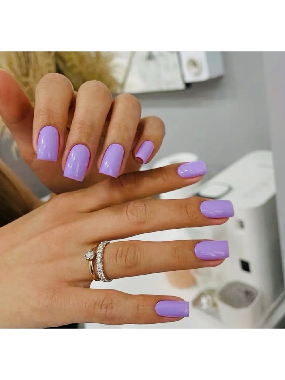 New - 24Pcs - Luxurious - Glossy Purple Reusable Press-On-Nails
